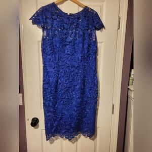 Royal Blue Lace Sheath Dress